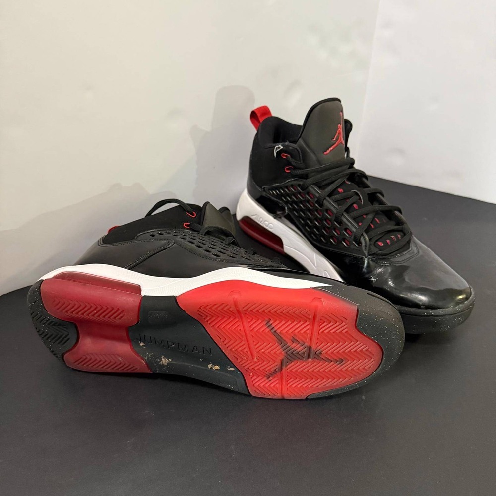 Jordan Max Aura 2 Mens Basketball Shoes Black Red Patent Leather Size 10 - Picture 12 of 16